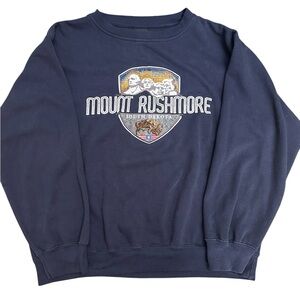 Mount Rushmore South Dakota Graphic Crewneck Sweatshirt Navy XL Unisex